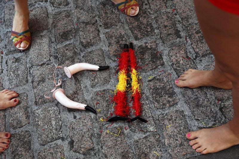 Полуголый протест против корриды