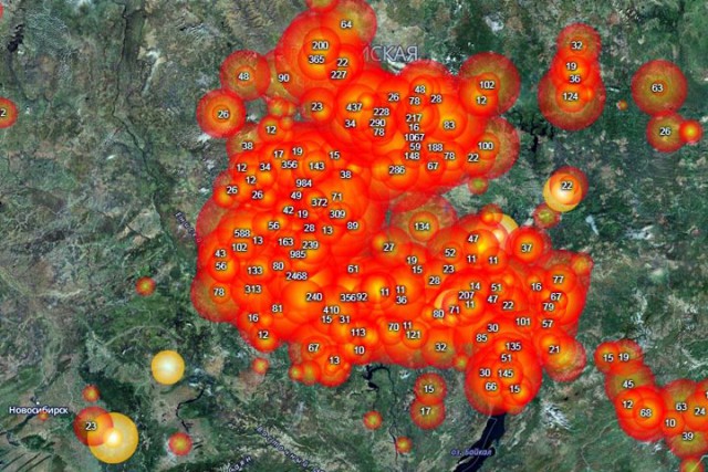 Власти хотят вызвать искусственный дождь, чтобы потушить 130 тыс. га красноярского леса