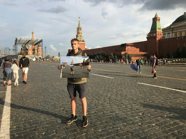 Задержание журналиста с пустым плакатом разлетелось на мемы