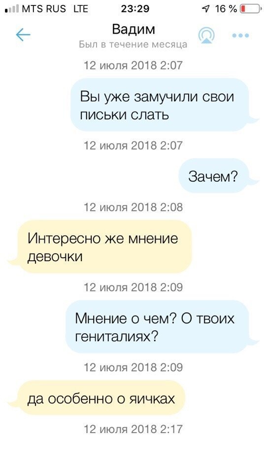 Переписки с сайтов знакомств