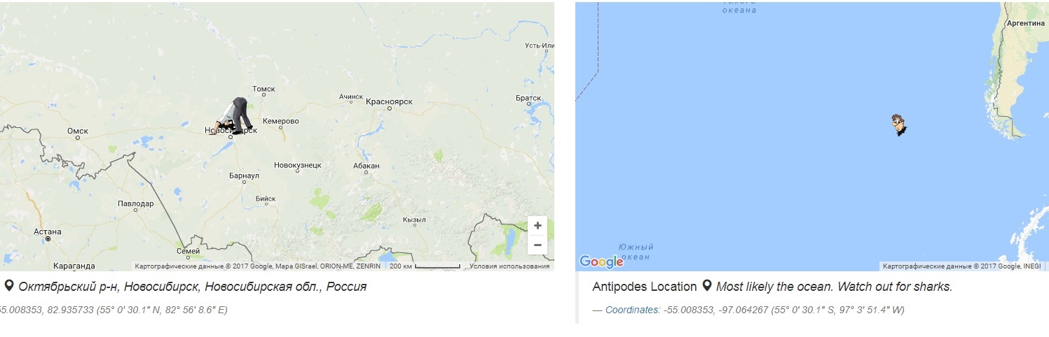 Появилась интерактивная карта, которая покажет, где окажешься, если прокопаешь туннель сквозь Землю Появилась интерактивная карта, которая покажет, где окажешься, если прокопаешь туннель сквозь Землю