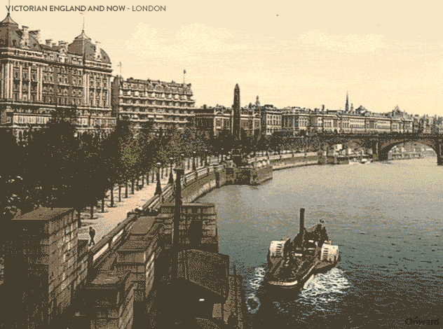Фотосравнение: Викторианская и современная Великобритания (7 гифок)