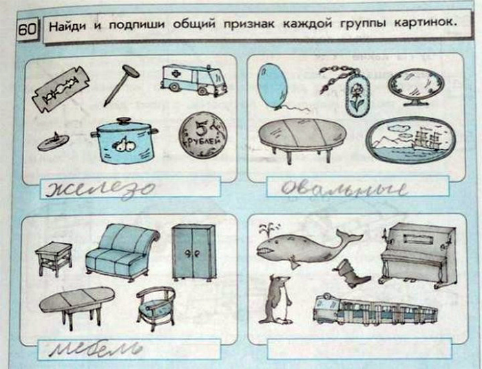 Неадекватные задания из школьных учебников