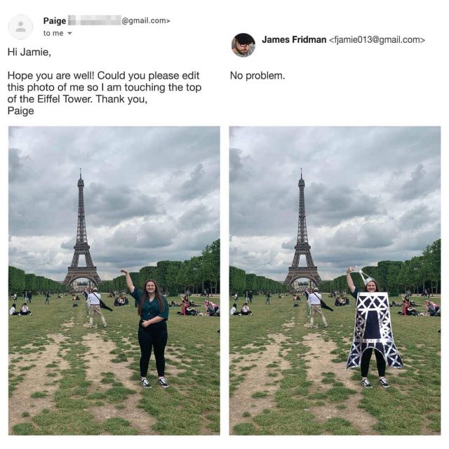 Фотошоп-мастер, который слишком буквально выполняет просьбы клиентов