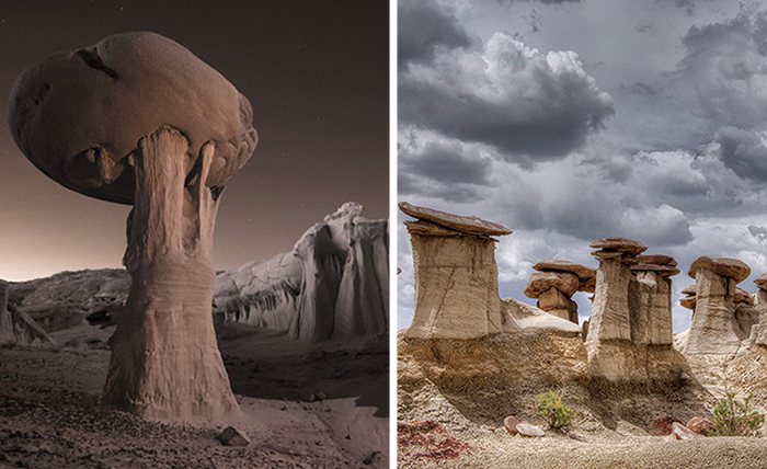 Удивительный заповедник А-Ши-Сле-Па с марсианским пейзажем Удивительный заповедник А-Ши-Сле-Па с марсианским пейзажем