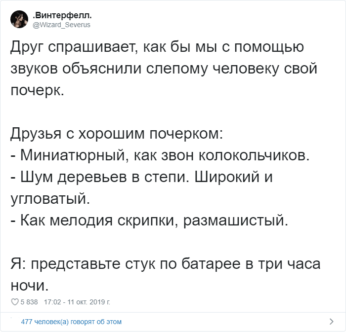 Пользователи Твиттера рассказали, на какие звуки похожи их почерки