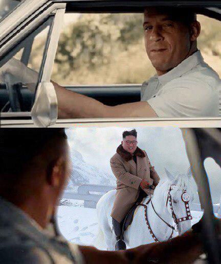 Ким Чен Ын прокатился на коне и стал героем фотожаб