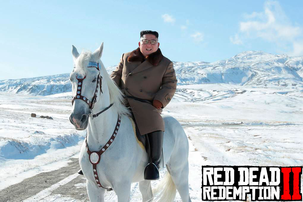 Ким Чен Ын прокатился на коне и стал героем фотожаб