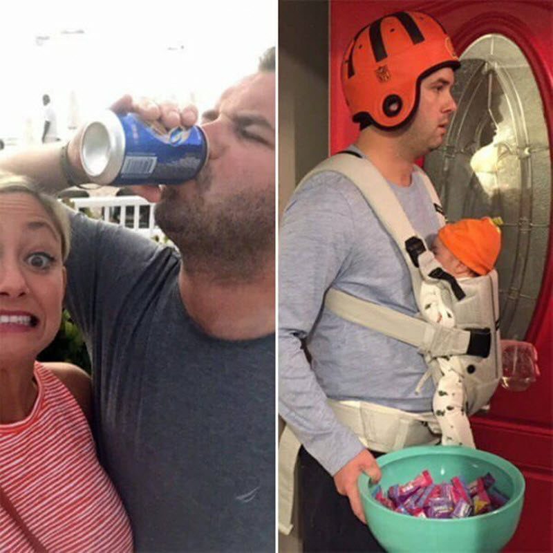 Родители показали честные фотографии о том, как изменилась их жизнь с появлением детей