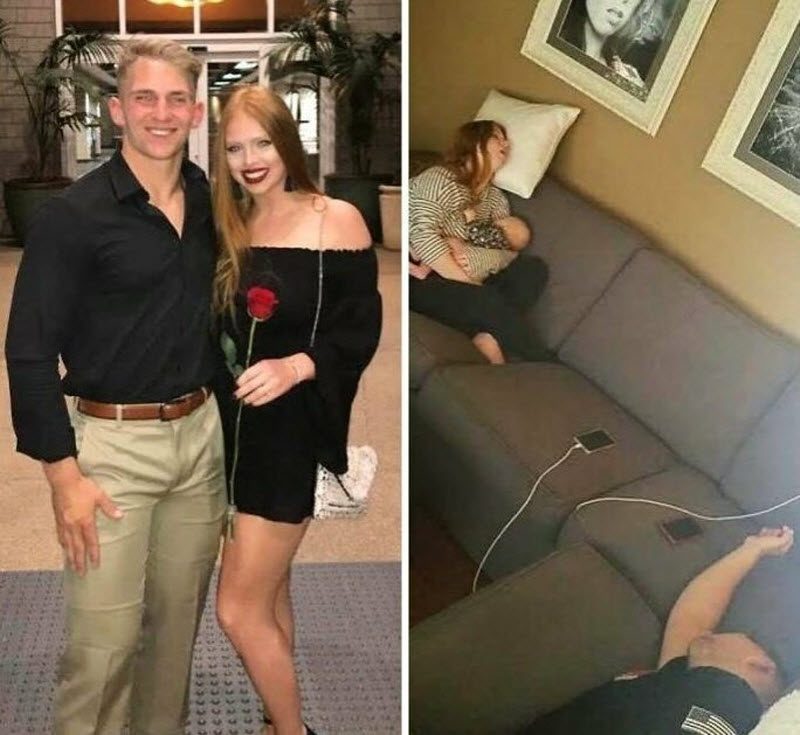 Родители показали честные фотографии о том, как изменилась их жизнь с появлением детей