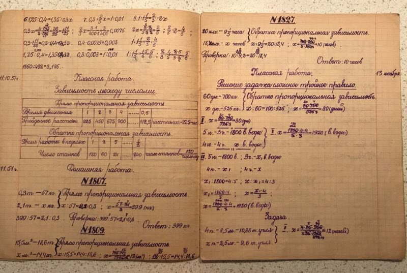 Тетради 6-классника из 50-х - выше всяких похвал