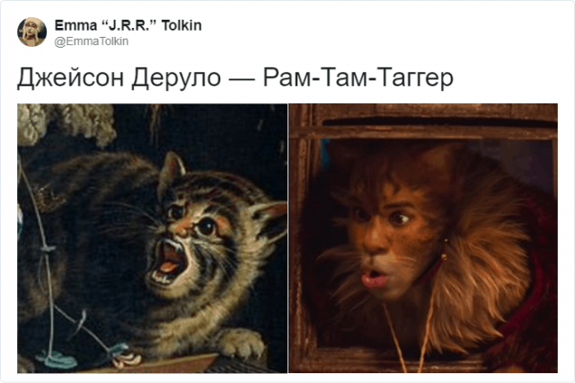 В Твиттере сравнили котов со средневековых картин и персонажей фильма "Кошки"