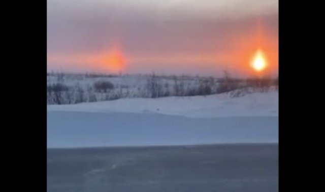 Жители Норильска наблюдали на небосводе сразу три солнца