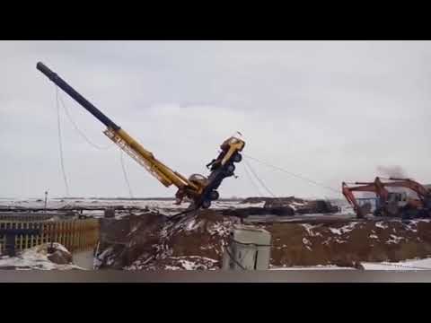 Поднятие упавшего подъемного крана