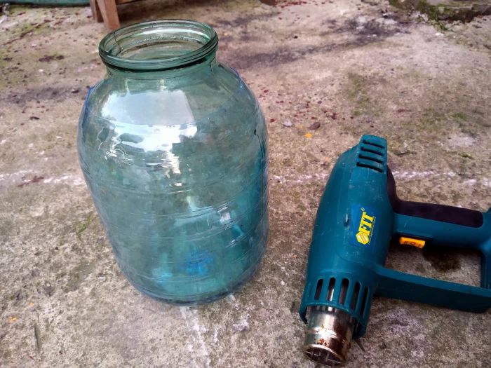 Защитный чехол для стеклянной банки из пластиковой бутылки