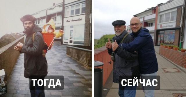 Люди вернулись в памятные места и повторили старые семейные фото