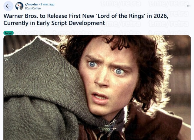 Warner Bros. выпустит новый фильм «Властелин колец» в 2026 году