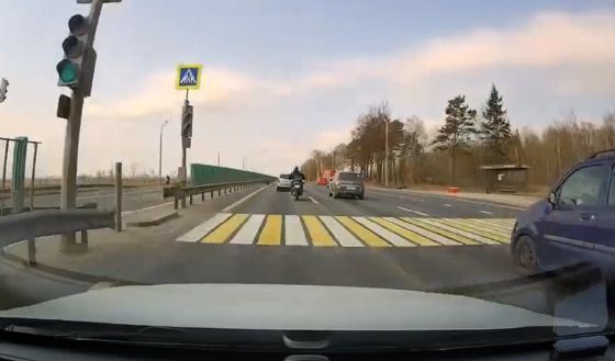 Пропустил собаку, подбил мотоциклиста⁠⁠