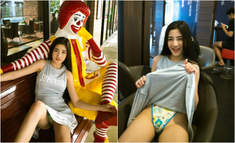 Тайская модель похулиганила в McDonald's и это не понравилось представителям закусочной