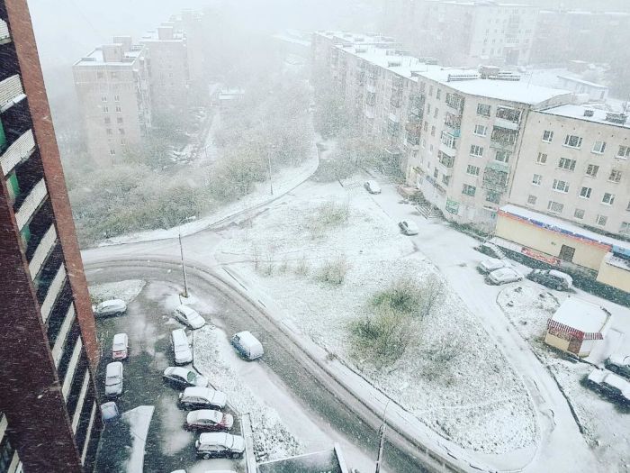 Снегопад в Мурманской области