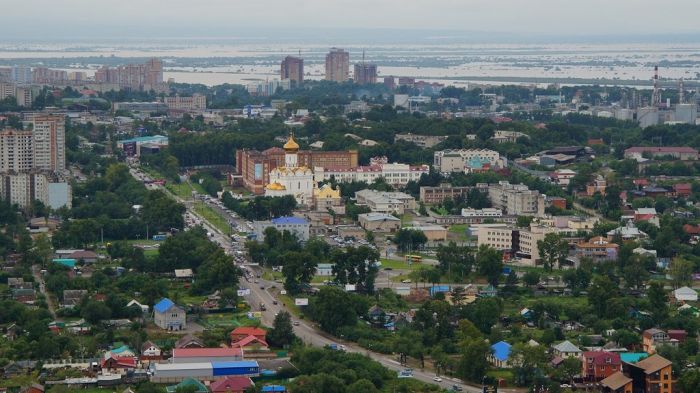 Наводение в Хабаровском крае с вертолета