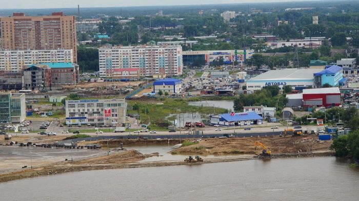 Наводение в Хабаровском крае с вертолета