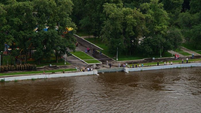 Наводение в Хабаровском крае с вертолета