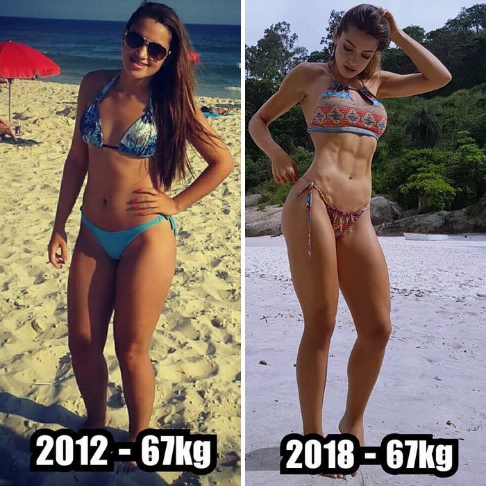 Одни и те же люди с тем же весом, но в разной форме
