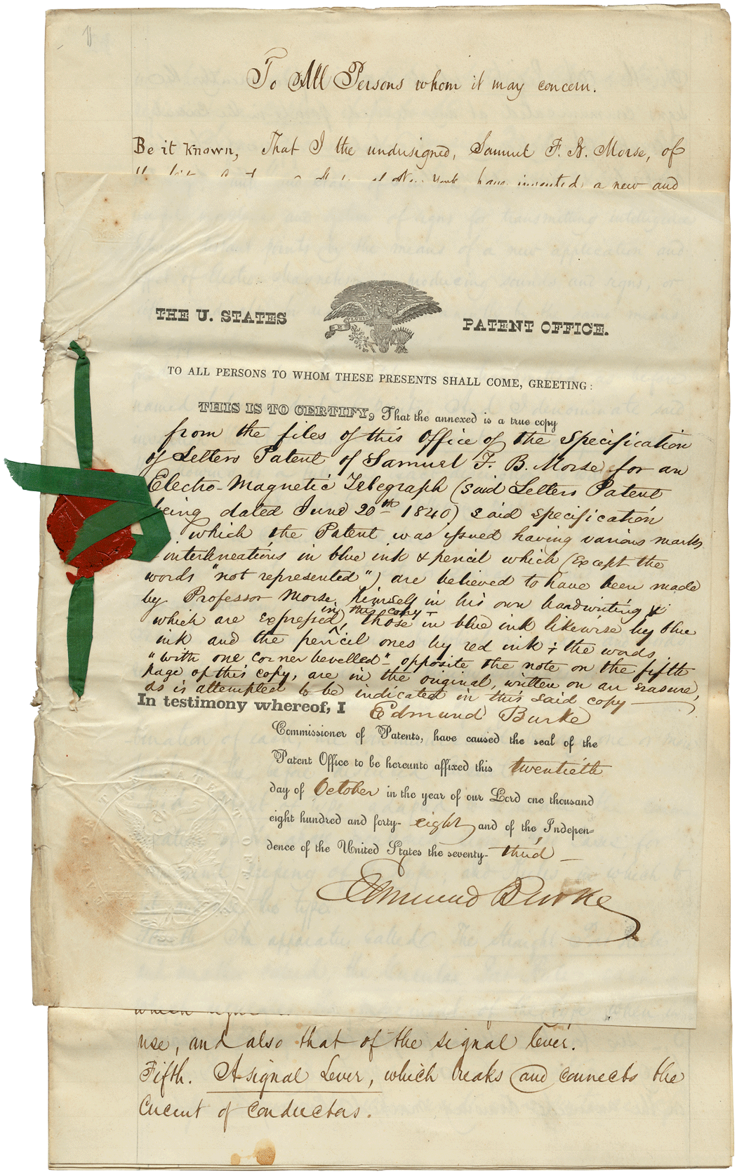 20 июня 1840 года Сэмюэль Морзе запатентовал телеграф 20 июня 1840 года Сэмюэль Морзе запатентовал телеграф