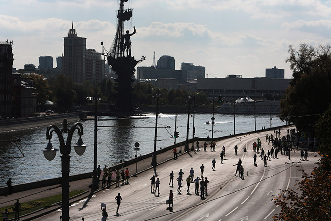 Самые крутые кадры с Московского марафона Самые крутые кадры с Московского марафона