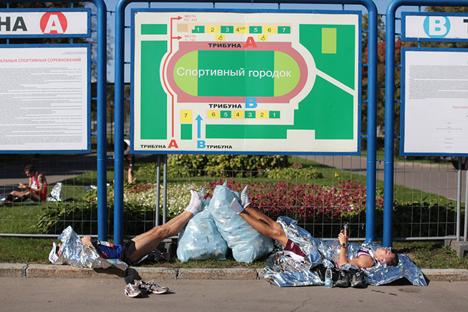 Самые крутые кадры с Московского марафона Самые крутые кадры с Московского марафона