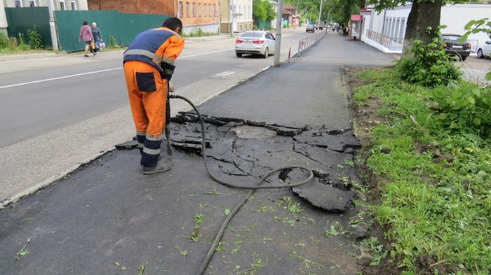 Тротуар, сделанный без отката