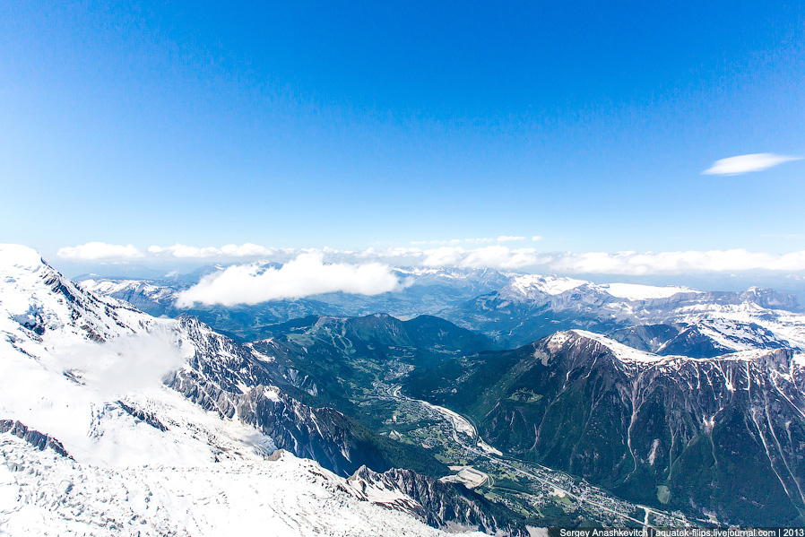 Горная вершина Aiguille Du Midi во Франции Горная вершина Aiguille Du Midi во Франции