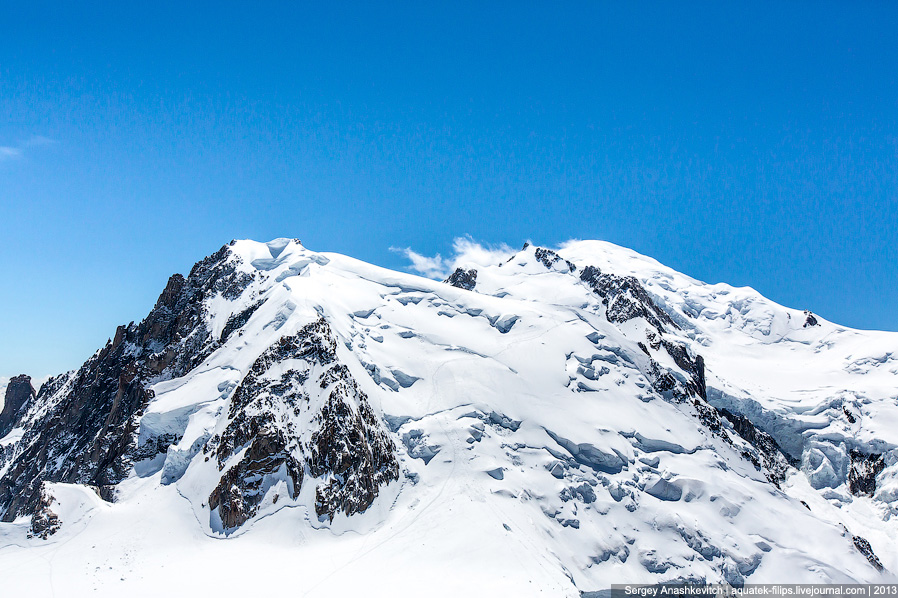 Горная вершина Aiguille Du Midi во Франции Горная вершина Aiguille Du Midi во Франции
