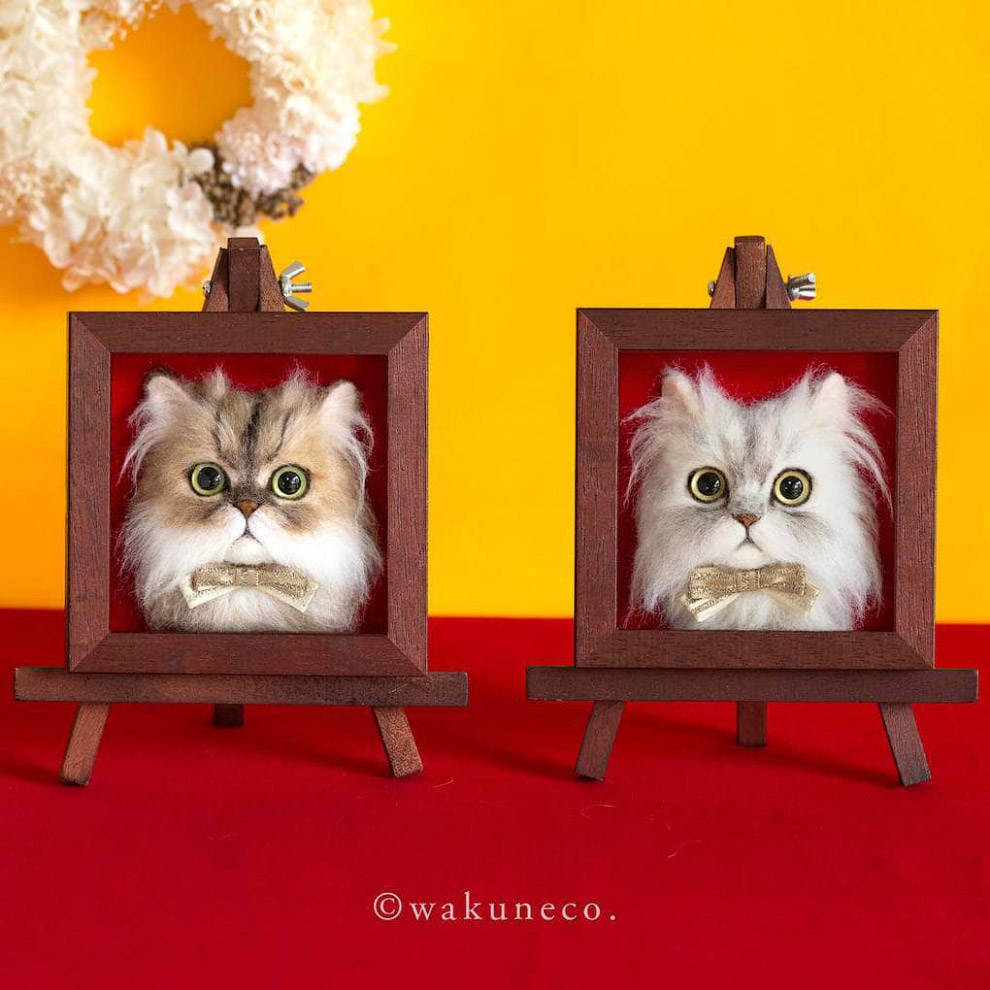 Необычные 3D-портреты кошек из шерсти