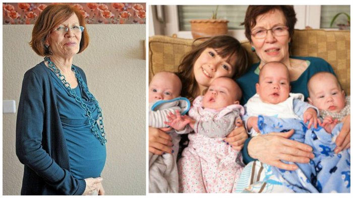 Эта женщина родила в 65 лет четверняшек, при уже имеющихся 13-ти детях Эта женщина родила в 65 лет четверняшек, при уже имеющихся 13-ти детях