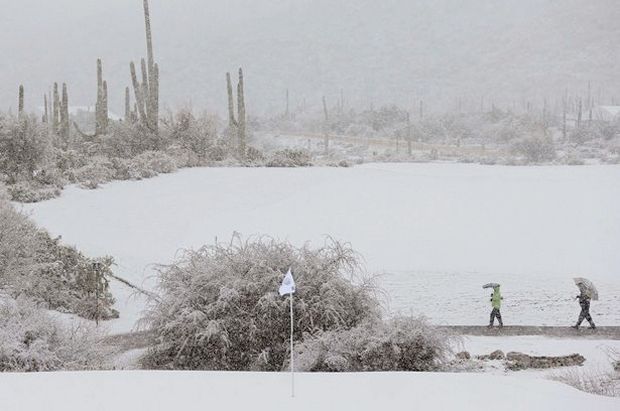 Гранд-Каньон в снегу (8 фото)