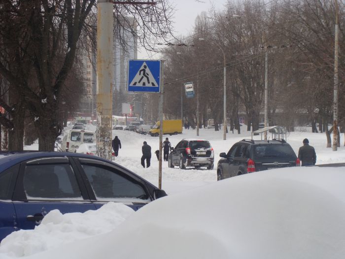 Сильнейший снегопад парализовал Киев на несколько дней (86 фото)
