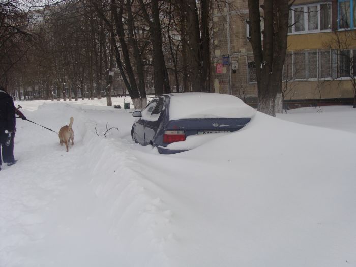 Сильнейший снегопад парализовал Киев на несколько дней (86 фото)