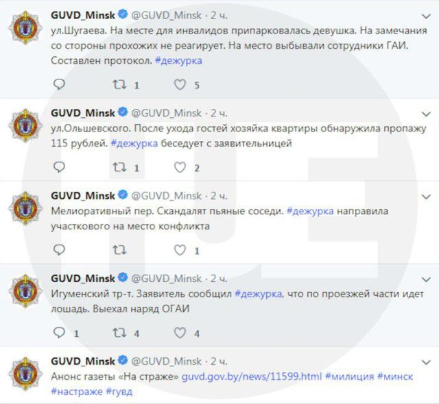 Трудовые будни минской милиции
