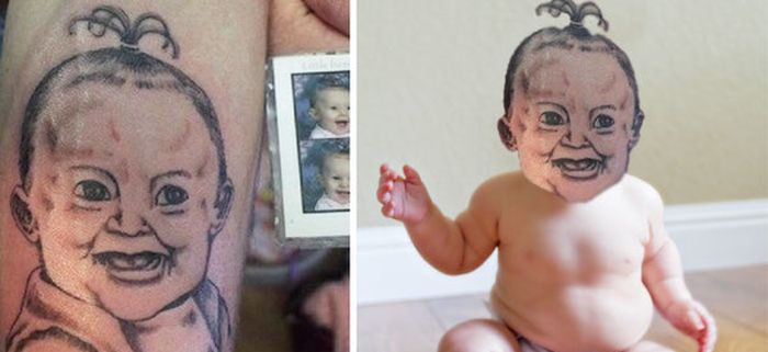 Неудачные татуировки с лицами людей и головами животных