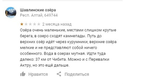 Придирчивый турист оставляет свои отзывы