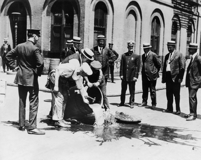 Сухой закон в США и уничтожение выпивки в 1919-1933 годах Сухой закон в США и уничтожение выпивки в 1919-1933 годах
