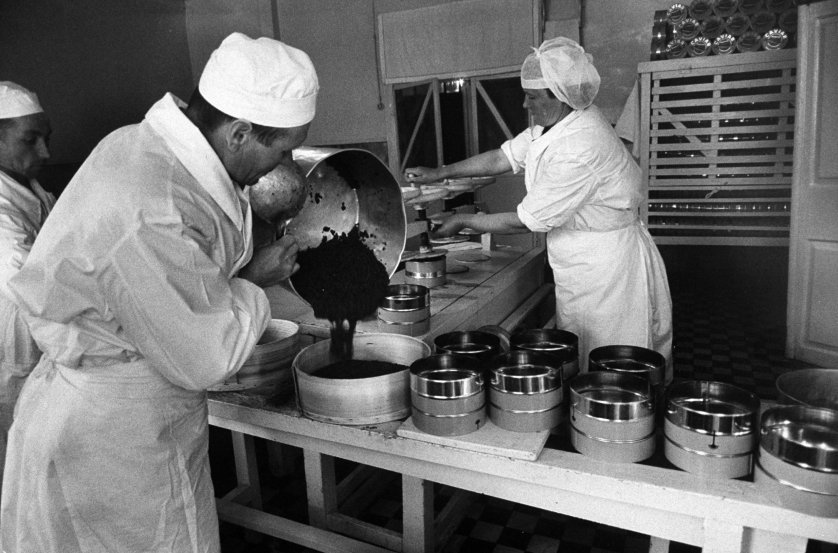 Добыча чёрной икры в Астрахани в 1960-м году Добыча чёрной икры в Астрахани в 1960-м году