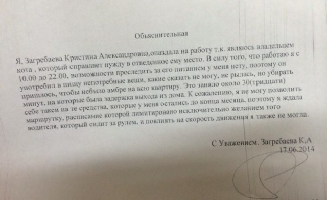 Объясните объяснительную