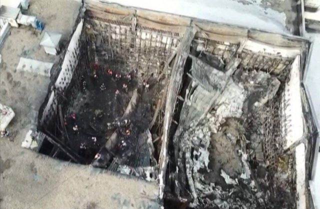 Сгоревший ТЦ "Зимняя вишня" в Кемерово, вид изнутри