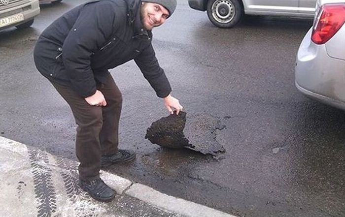 Нестандартный ремонт дорог