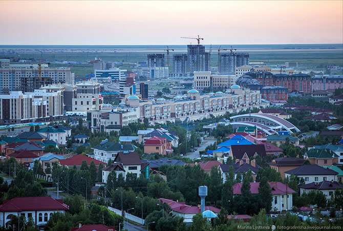 Вечерняя Астана с высоты