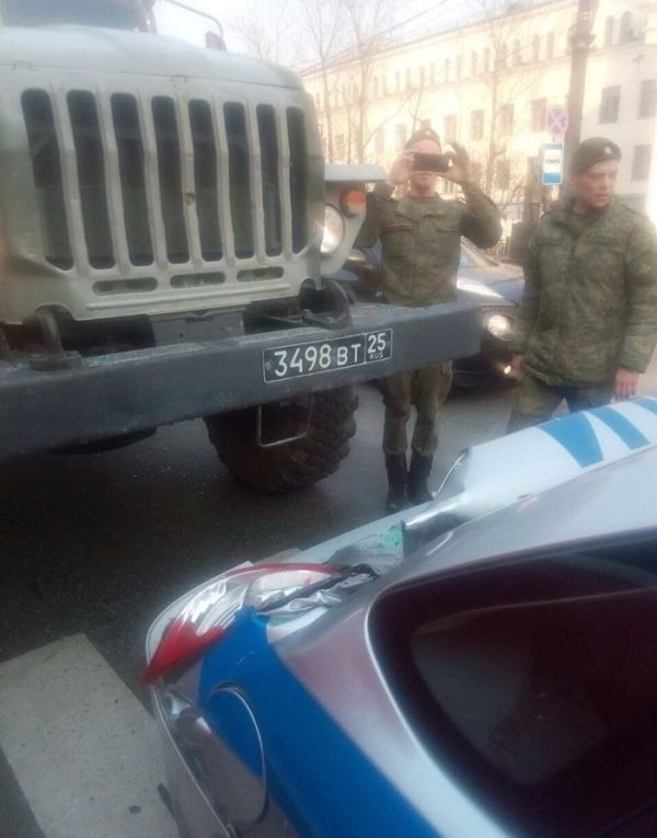 Фейл по пути на репетицию парада