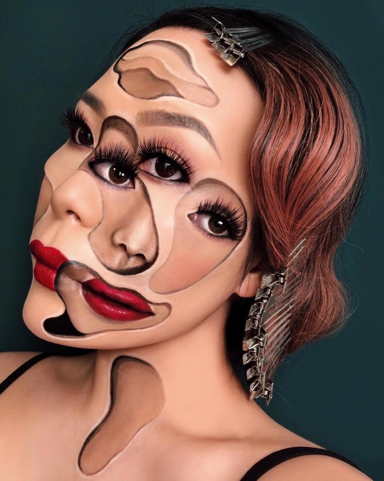Визажист трансформирует своё лицо в оптические иллюзии и это сломает ваш мозг
